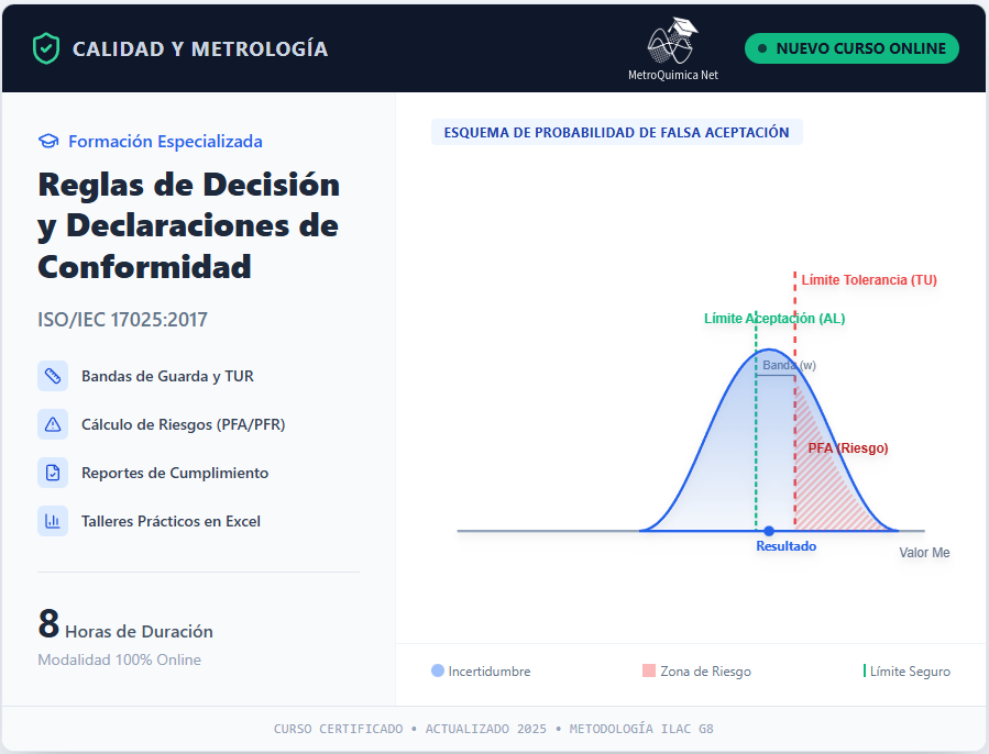 Reglas de Decisión y Declaraciones de Conformidad según ISO/IEC 17025:2017.